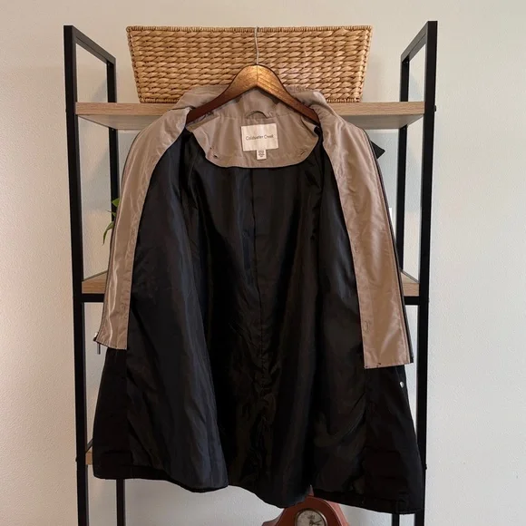 Coldwater Creek Black Hooded All Season Trench Coat Pocket Jacket, S - Picture 7 of 8